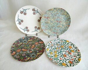 【送料無料】【即納可!!】再入荷しました♪ウィリアムモリスデザイン バンブープレートA 4枚セット プレート 皿 お皿 食器 テーブルウエア キッチン用品 軽い 竹ファイバー製