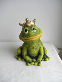 人気商品!!【送料無料】ポルトガル製　陶器『プリンスカエル』Mサイズカエル置物　オーナメント　オブジェ　カエル　かえる　蛙