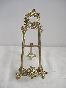 【送料無料】イタリア製 アンティーク調 真鍮 イーゼル Sサイズ 卓上イーゼル 皿立て スタンド ディスプレー台 ブラス ゴールド おしゃれ