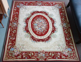 【送料無料!!】カーペット　絨毯　ミラノ約200x250cm　レッド　フラワー　花柄