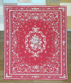 【送料無料!!】ゴブラン　シェニール織り　カーペット　絨毯　ジェノバ　レッド約200x250cm　ホットカーペットカバー