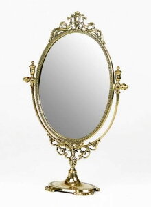 【送料無料】【即納可!!】再入荷しました♪イタリア製 アンティーク調 真鍮 卓上ミラー(大)テーブルミラー 鏡 ミラー ブラス ゴールド 輸入雑貨 おしゃれ