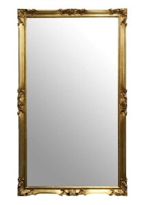 【送料無料!!】イタリア製 アンティーク調 ウォールミラー ゴールド壁掛け ミラー 鏡 ワイドミラー 四角形 四角鏡 ※北海道・沖縄・離島は別途送料お見積り