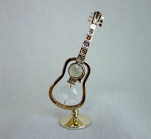 【送料無料】【即納可!!】新入荷しました♪ボヘミアクリスタルオーナメント ギター 楽器オーナメント インテリア置物 プレゼント 贈り物 ギフト