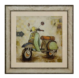 【送料無料】イタリア製　額絵　スクーターアートフレーム　額入り　壁掛け　バイク　原付バイク