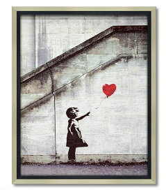【送料無料】【即納可】新入荷しました♪　額絵　バンクシー『レッド　バルーン』 Banksy　BANKSY　絵画　アート　インテリア　壁掛けギフト　プレゼント