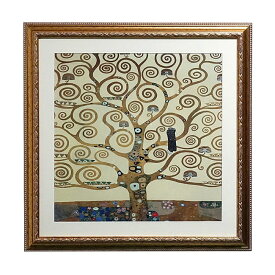【送料無料】イタリア製　アートフレーム　グスタフ クリムト 『生命の樹』木製 　額絵　クリムト　Klimt　Tree Of Lifeゴールドフレーム　天然木　贈答品　プレゼント