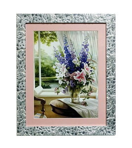 【送料無料】イタリア製 アートフレーム  イーゴリ・レヴァショフ『カサブランカ』額絵 絵画 アートパネル 木製  天然木シルバーフレーム 贈答品 プレゼント