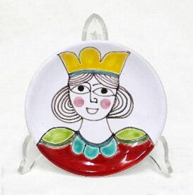 【送料無料】イタリア製　シチリア陶器　スザンナ・デ・シモーネ　絵皿 (Φ12cm)　女王　プレート　壁掛け　壁飾り　デザインプレート　壁掛けプレート　インテリア雑貨　輸入雑貨　ハンドメイド　ハンドペイント　おしゃれ