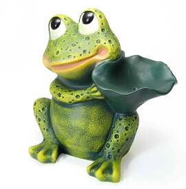 【送料無料】ポルトガル製　陶器『まいど！カエル』Lサイズカエル置物　オーナメント　オブジェ　カエル　かえる　蛙