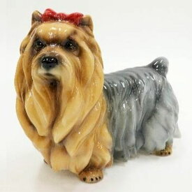 【送料無料】イタリア製　陶器アニマル　イヌ『ヨークシャテリア』インテリア　置物　オブジェ　動物置物　アニマル置物小型犬　犬　いぬ　ドック　DOG　Dogサイズ：H29cm