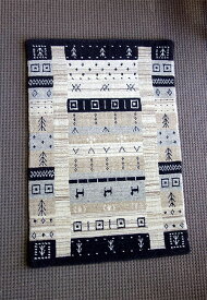 【即納可!!】【送料無料!!】新入荷しました♪インド製　ハンドルームギャベ　ブラックギャベ　ギャッベ　玄関マット　ラグマット手織り　絨毯　敷物　サイズ：約70X120cm