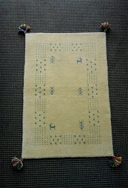 【即納可!!】【送料無料!!】新入荷しました♪インド製　ハンドルームギャベ　ベージュギャベ　ギャッベ　玄関マット　ラグマット手織り　絨毯　敷物　サイズ：約60X90cm