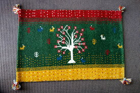 【即納可!!】【送料無料!!】新入荷しました♪インド製　手織り　ギャベ　グリーンギャッベ　玄関マット　ラグマット絨毯　敷物　天然ウールサイズ：約60X90cm