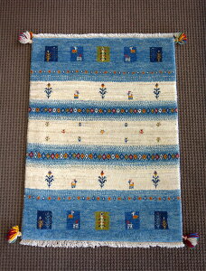 【送料無料!!】【即納可!!】新入荷しました♪イラン・ペルシャ製 手織り リーズギャッベ ブルー ギャベ ギャッベ 玄関マット ラグマット ウール 絨毯 敷物 おしゃれ サイズ