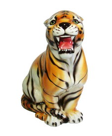 【送料無料】イタリア製　陶器アニマル　『タイガー』インテリア　置物　オブジェ　アニマル置物アニマル　虎　トラ　ティガー　Tiger　サイズ：H45cm