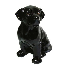 【送料無料】イタリア製　陶器アニマル　イヌ『ラブラドールレトリバー』ブラックインテリア　置物　オブジェ　アニマル置物犬　いぬ　ドック　DOG　Dogサイズ：H28cm