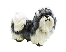 【送料無料】イタリア製　陶器アニマル　イヌ『シーズー』インテリア　置物　オブジェ　アニマル置物小型犬　犬　いぬ　ドック　DOG　Dogサイズ：H30cm