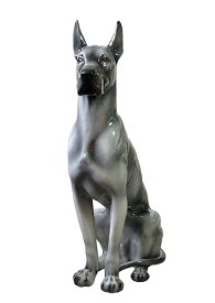 【送料無料】イタリア製　陶器アニマル　イヌ『アラン』インテリア　置物　オブジェ　アニマル置物大型犬　犬　いぬ　ドック　DOG　Dogサイズ：H102cm