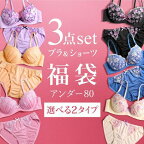 【42%OFF・お買い物マラソン】【送料無料】 ブラジャー ショーツ 3点セット 福袋 選べる2タイプ おまかせ 刺繍レース おしゃれ シンプル B80 C80 D80 E80 F80 3点セット アンダー80 アンダー大きいサイズ アンダー80 下着 レディース インナー 全2色 B80-F80 ev_sp