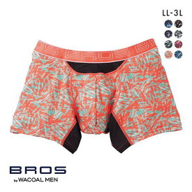 15％OFF【メール便(7)】 ブロス バイ ワコールメン BROS by WACOAL MEN AIR VENT BOXERS フロント快適グラマラス ボクサーパンツ LL 前閉じ 吸汗速乾 メンズ 全8色 LL-3L