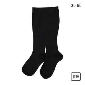 【メール便(12)】 フリーフィット Free Fit ゆったり着圧 ソックス 靴下 ハイソックス 着圧 綿混 3L-4L 5L-6L 7L-8L 22-24cm 大きいサイズ プラスサイズ 日本製 レディース 3L-4L-7L-8L