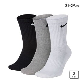 10％OFF ナイキ NIKE エブリデイ クッション クルー丈 ソックス 3足組 靴下 レディース メンズ SX7664 21-23cm 23-25cm 25-27cm 27-29cm 21-23cm-27-29cm