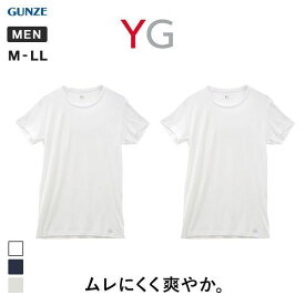 20％OFF【メール便(18)】 グンゼ GUNZE ワイジー YG DRY&DEO インナー Tシャツ クルーネック 2枚組 YV0113A メンズ 全3色 M-LL