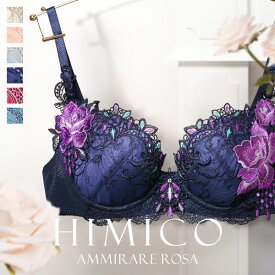 20％OFF HIMICO 優美で絢爛に魅せる Ammirare Rosa ブラジャー BCDEF 010series 単品 レディース 下着 ブラ 大きいサイズ セクシー 勝負下着 かわいい 可愛い おしゃれ Eカップ Fカップ アンダー80 グラマー ヒミコ 花柄 刺繍 おすすめ 人気 トレンド 全6色 B65-F80