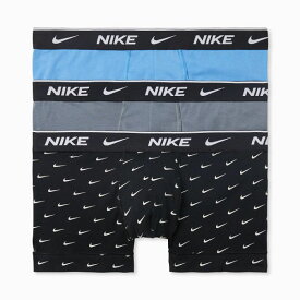 ナイキ NIKE ボクサーパンツ 3枚組 メンズ EVERYDAY COTTON STRETCH TRUNK 3PACK アンダーウェア 9JI 前とじ XS(日本XS)-L(日本L-LL)