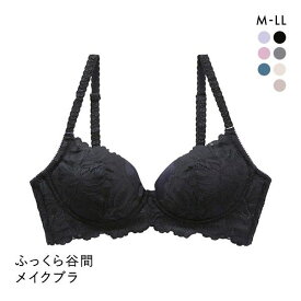 ブラジャー ふっくら谷間メイクブラ 脇高 ノンワイヤー 単品 レディース 全7色 M-LL