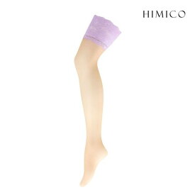【メール便(6)】 HIMICO ヒミコ ガーターストッキング レース付き 日本製 つま先切り替えなし ヌードトゥ 無地 単品 レディース レースストッキング ガーター用 ニーハイ コーディネイト セクシー 高級 ヌードトゥ シンプル ランジェリー 黒 白 全4色 M-L-L-LL