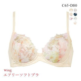 30％OFF ワコール Wacoal ウイング Wing KB2202 エアリーソフトブラ ブラジャー CD 単品 レディース 全7色 C65-D80