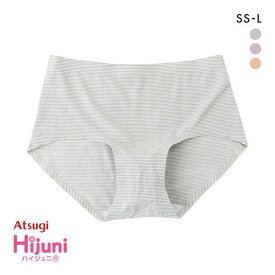 【メール便(5)】 アツギ ATSUGI ハイジュニ Hijuni 透けにくい ボーダー柄 ショーツ パンツ 綿混 ひびきにくい ジュニア 女の子 単品 レディース 全3色 SS-L