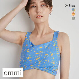 35％OFF エミ emmi【emmi yoga】ボタニカルアートプリントブラトップ ブラジャー ノンワイヤー スポーツブラ 単品 レディース 全3色 0-1