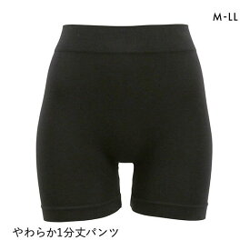 【メール便(30)】 やわらか1分丈パンツ スパッツ ボトムス オーバーパンツ なめらかソフト M-L L-LL レディース M-L-L-LL