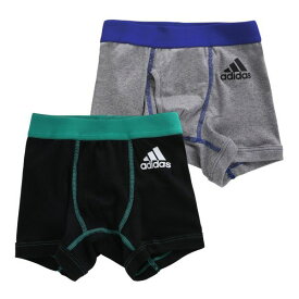 【最大100%ポイントバック・4/25限定】【メール便(30)】 アディダス adidas ボクサーパンツ 2枚組 キッズ ジュニア 男の子 前あき 身生地綿100% 110-170