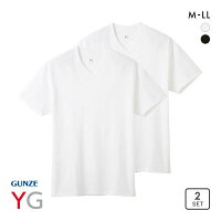 20%OFF グンゼ GUNZE ワイジー YG コットン100% Vネック Tシャツ 2枚組 メンズ インナー 天竺 全2色 M-LL