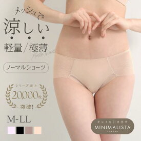 【メール便(4)】 ショーツ スタンダード 大きいサイズ メッシュ MINIMALISTA 超極薄 M L LL 単品 ミニマリスタ レディース シームレスショーツ ノーラインショーツ ボックス パンツ 響かない ラインなし 切りっぱなし 速乾 スポーツ 全4色 M-LL