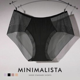 【メール便(4)】【送料無料】 MINIMALISTA ショーツ スタンダード 超極薄 メッシュ 大きいサイズ M L LL 単品 ミニマリスタ レディース シームレスショーツ ノーラインショーツ ボックス パンツ 響かない ラインなし 切りっぱなし 速乾 スポーツ 全4色 M-LL