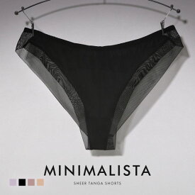 【メール便(4)】【送料無料】 MINIMALISTA ショーツ Vバック 超極薄 メッシュ 大きいサイズ M L LL 単品 ミニマリスタ レディース シームレスショーツ ノーラインショーツ 幅広め ブラジリアン パンツ 響かない ラインなし 切りっぱなし 速乾 スポーツ 全4色 M-LL