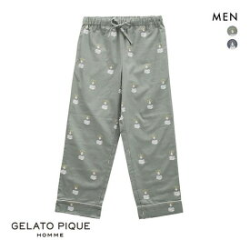 30％OFF ジェラートピケ オム GELATO PIQUE HOMME メンズ 【HOMME】 スリープベア柄ロングパンツ ジェラピケ パジャマ ルームウェア 全2色 M-L