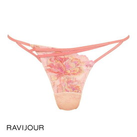 【メール便(5)】 ラヴィジュール RAVIJOUR フラワーシャイン アシンメトリーTバックショーツ SM バックレース 総レース タンガ ソング Gスト レディース 全3色 S-M