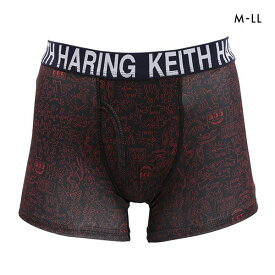 【最大100%ポイントバック・4/25限定】【メール便(10)】 キース・へリング Keith Haring ボクサーパンツ シャフラジポスター1984 ブラック メンズ 前開き M-LL