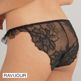 【メール便(7)】 ラヴィジュール RAVIJOUR シャイニングドリーム エンブレース ショーツ SM バックレース 総レース 透け アシンメトリー ストリング レディース 全3色 S-M