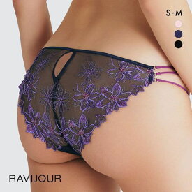 【メール便(6)】 ラヴィジュール RAVIJOUR クレマチス エンブレース ショーツ SM バックレース 透け スリット レディース 全3色 S-M