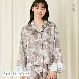 【40%OFF・6/11 01:59まで】スナイデルホーム SNIDEL HOME 【WarmSatin】フレアスリーブ開襟シャツ パジャマ ルームウェア レディース 全2色 ev_sp