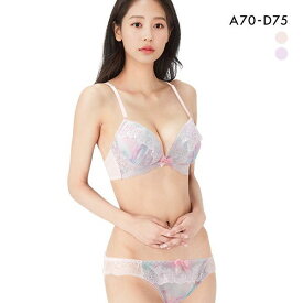 【最大100%ポイントバック・4/25限定】ピュアシェリ PURECHERIE ブラジャー ショーツ セット 脇高ラメ入りマーブル レディース 全2色 A70-M-D75-M