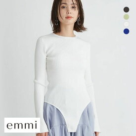 エミ emmi 【emmi atelier】LENZING(TM) ECOVERO(TM) クルーネックニットボディスーツ レディース 全4色