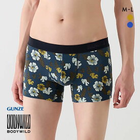 20％OFF【メール便(15)】 グンゼ GUNZE ボディワイルド BODY WILD ボクサーパンツ メンズ 前閉じ 花柄 綿混 M L 全2色 M-L